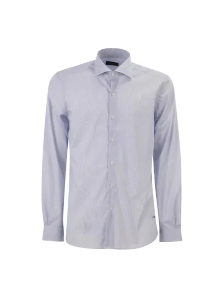 Kołnierzykowy koszula Fay ze stretchu niebieska