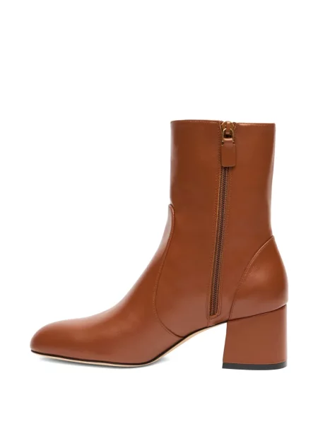 Cizme scurte Stuart Weitzman cu toc bloc maro