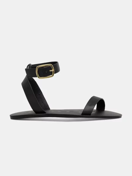 Manebi босоніжки шкіряні Black one band with buckle Leat чорні