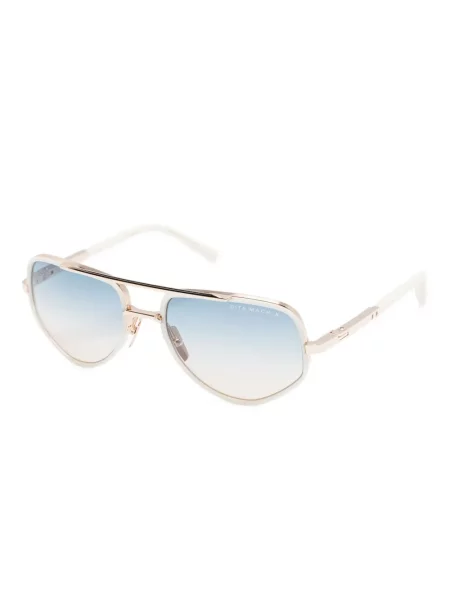 Ochelari de soare Dita Eyewear cu imprimeu geometric alb