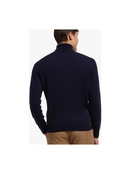 Sweter z golfem Brooks Brothers wełniany do golfa niebieski