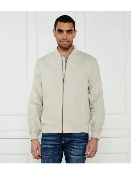 GUESS Bomber dzseki | len hozzáadásával bézs