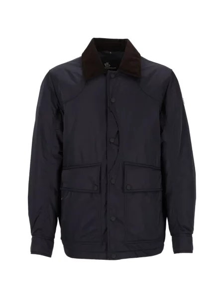 Gulerat geacă Moncler Grenoble de catifea cord albastru