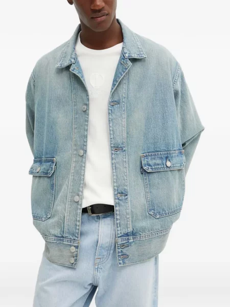 Cardigan Levi's® de catifea cord cu glugă cu buzunare cu nasturi negru