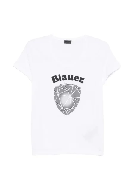 Tricou Blauer cu imagine cu decolteu rotund alb