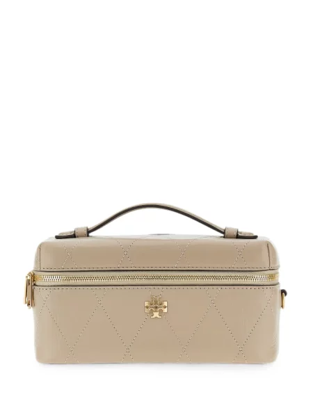 Iš natūralios odos dygsniuotas kosmetikos krepšys Tory Burch