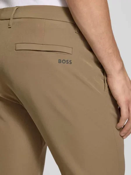 Spodnie o kroju slim fit z trokami model ‘T_COMMUTER’ Boss Green beżowe