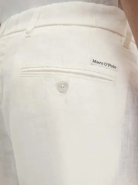 Spodnie lniane model OSBY JOGGER PLEATS' Marc O'polo białe