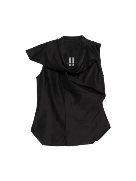 Top Rick Owens bez rękawów drapowany czarny