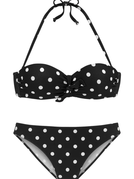 LASCANA Costum de baie două piese negru alb