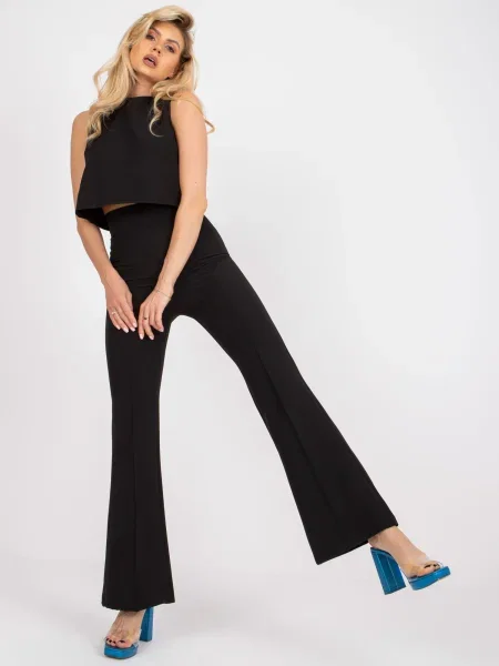 Elegantne hlače Fashionhunters črna