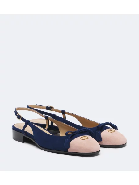 Balerini Valentino Garavani din piele de căprioară slingback