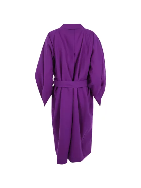 Diržu apjuostas paltas Issey Miyake violetinė