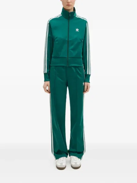 Pantaloni palazzo Adidas cu dungi plisat cu imagine albastru