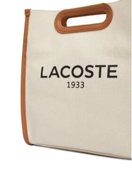 Lacoste Rankinė Small Heritage Canvas Tote Šviesiai smėlinė