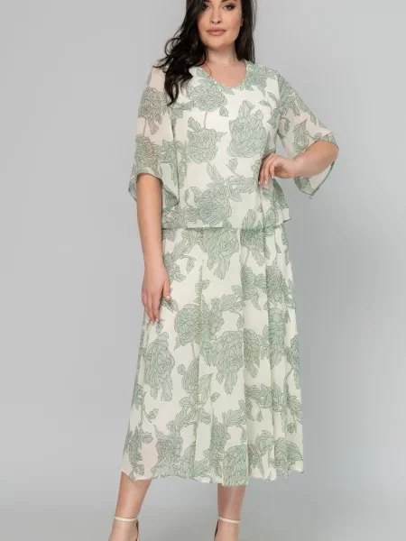 Сукня міді All Posa світло-зелений зелена