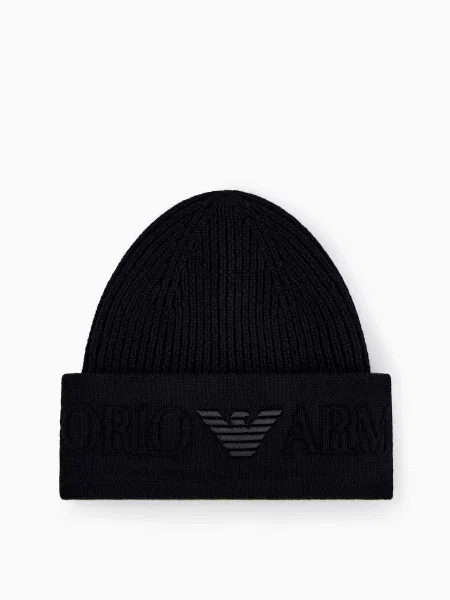 Emporio Armani Шапка Вовна чорний