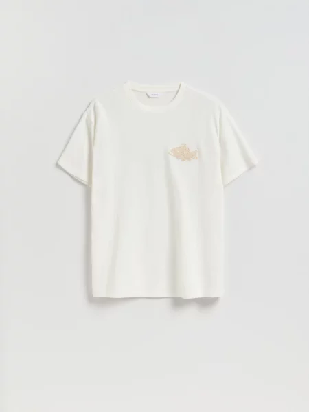 Reserved Футболка comfort fit кремовий 