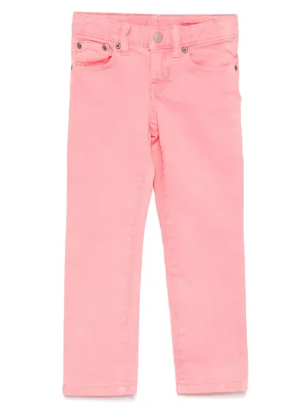 Jeansy straight leg dziecięce Polo Ralph Lauren różowe