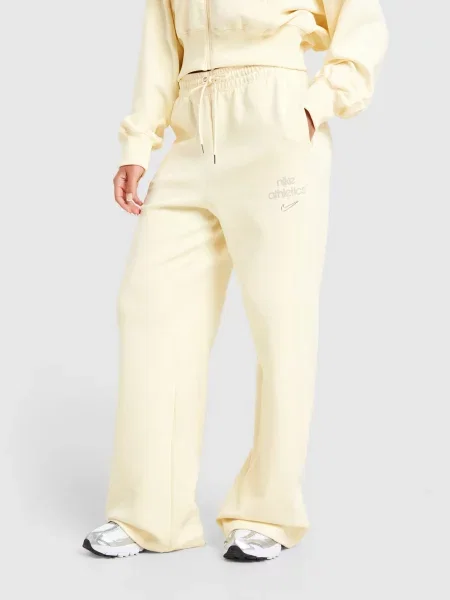 Nike Spodnie W Nk Phnx Flc Hr Wide Leg Gls żółte