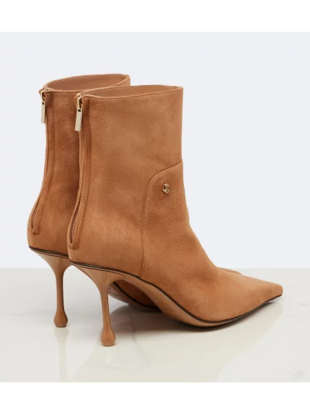 Cizme scurte Jimmy Choo din piele de căprioară maro