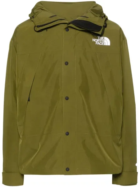 Geacă The North Face cu broderie cu glugă verde