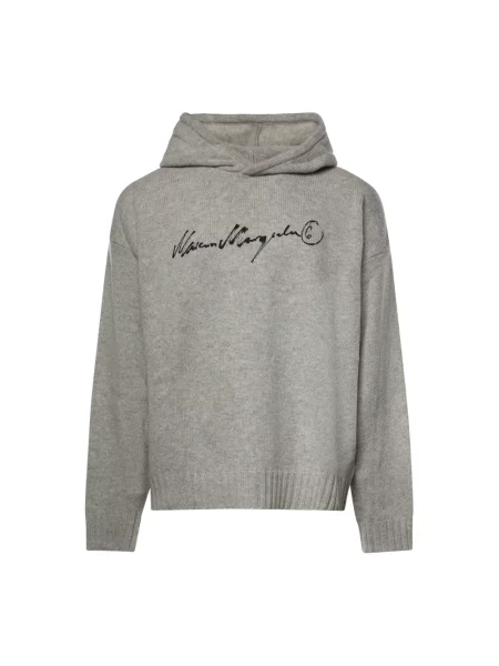 Bluza z kapturem Mm6 Maison Margiela z kapturem szara