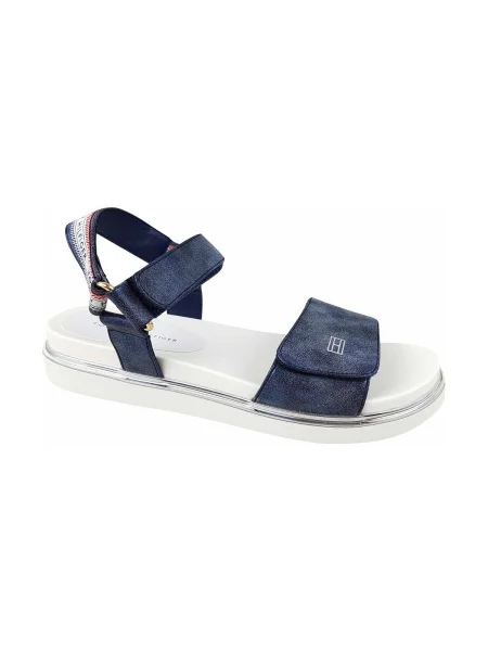 Tenisky Tommy Hilfiger na suchý zips na platforme modrá