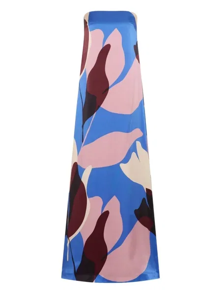 Rochie maxi Rebecca Vallance cu imagine cu imprimeu abstract de costum albastru