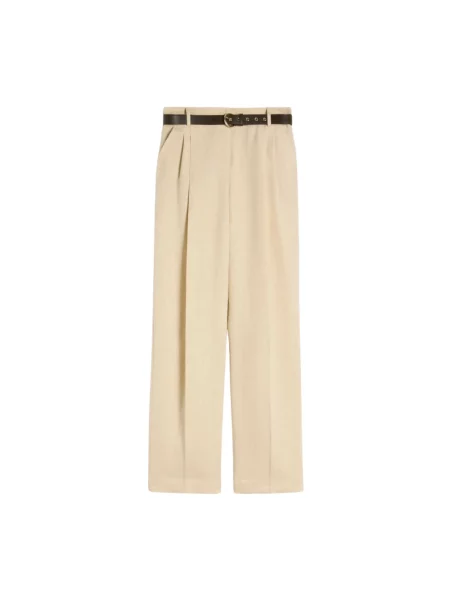 Spodnie Max Mara Studio beżowe