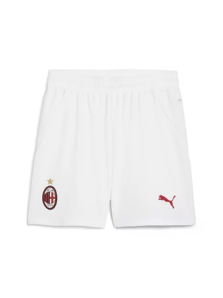 Młodzieżowe szorty AC Milan PUMA White For All Time Red białe