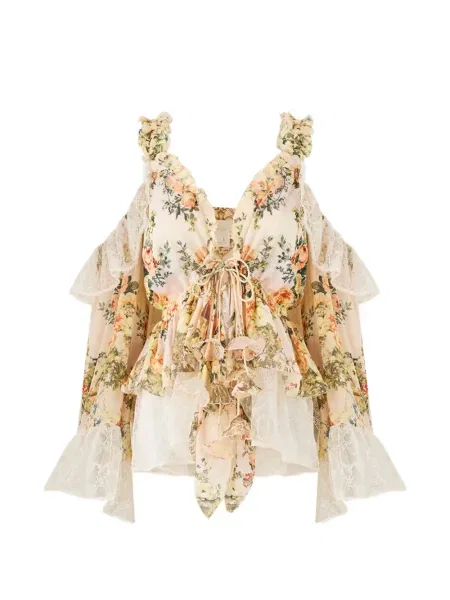 Top Camilla cu model floral cu imagine