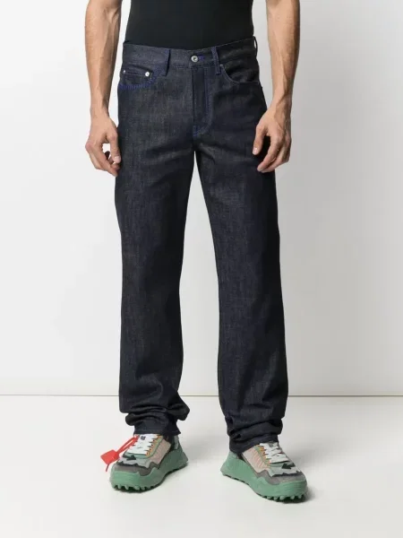 Straight fit džíny Marcelo Burlon County Of Milan s potiskem modré