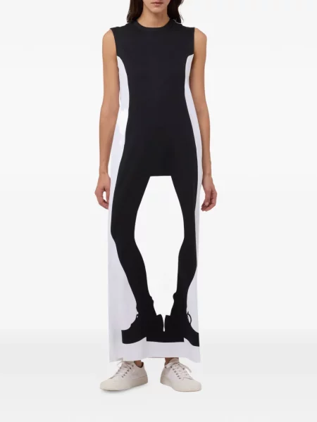 Αμάνικη μάξι φόρεμα Moschino με σχέδιο λευκό