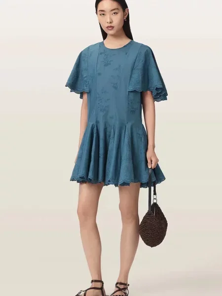 AllSaints rochie din CORLA albastru