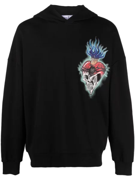 Hanorac cu glugă Philipp Plein cu imagine negru