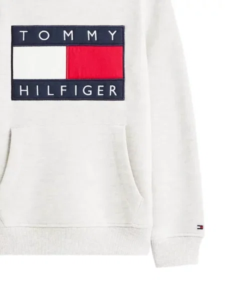 Bluza z kapturem dziecięca Tommy Hilfiger szara