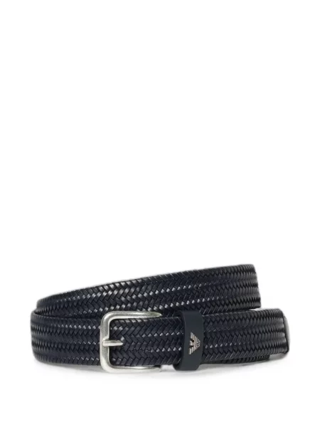 Cu centură curea Emporio Armani din piele albastru