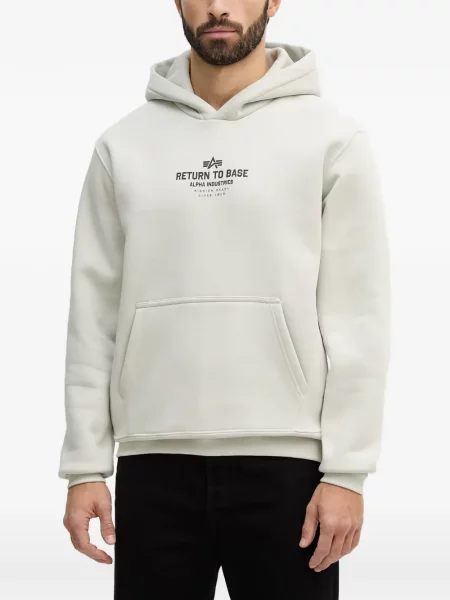 Hanorac cu glugă Alpha Industries cu glugă gri