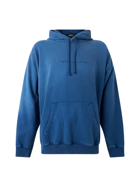 Bluza z kapturem Diesel z kapturem niebieska