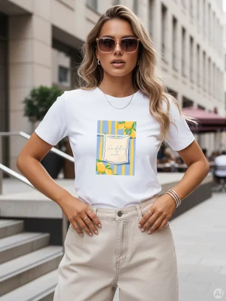 T-shirt z włoską grafiką Dstreet biały