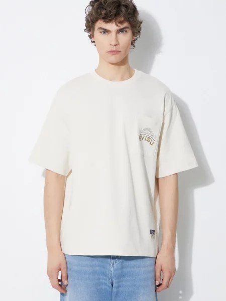 Andersson Bell t-shirt Remy Printed Tyvek wzorzysty beżowy