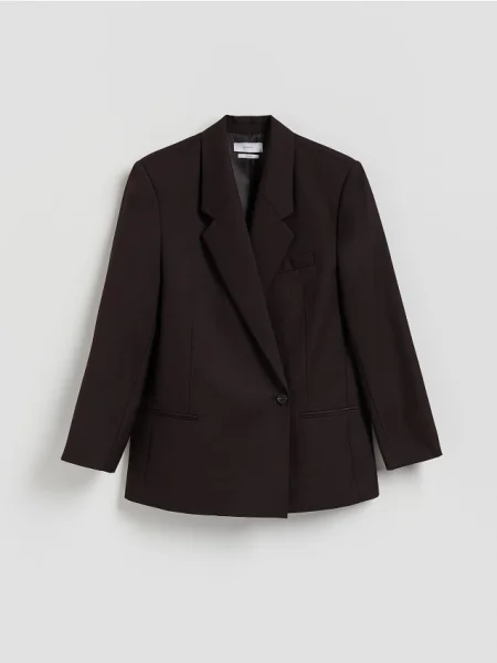 Reserved Блейзер із додаванням вовни буряковий 