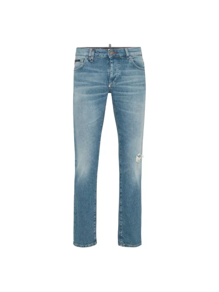 Jeansy straight leg Philipp Plein niebieskie
