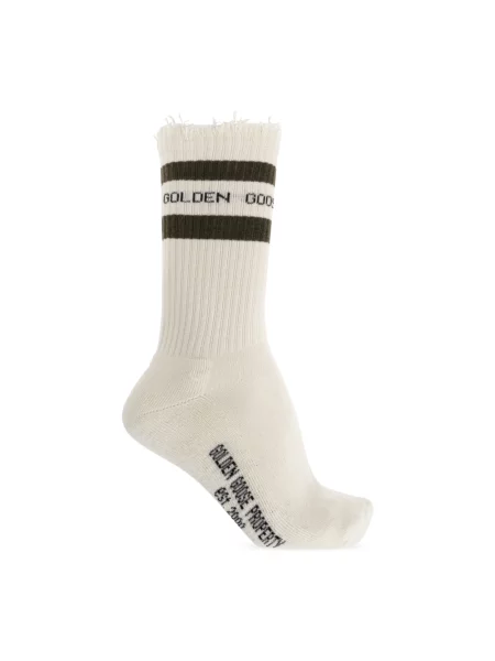 Skarpety Golden Goose z logo beżowe