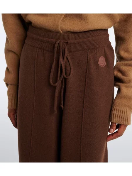 Pantaloni Moncler de lână maro