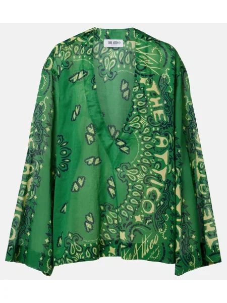 Top The Attico din muselină verde