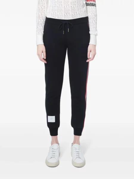 Spodnie Thom Browne w paski do biegania niebieskie