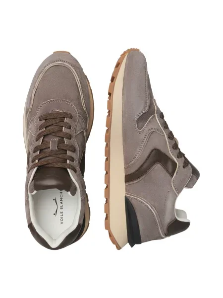 Sneakersy Voile Blanche skórzane brązowe