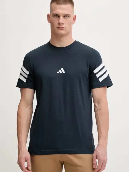 Тениска adidas Essentials с принт тъмносиньо